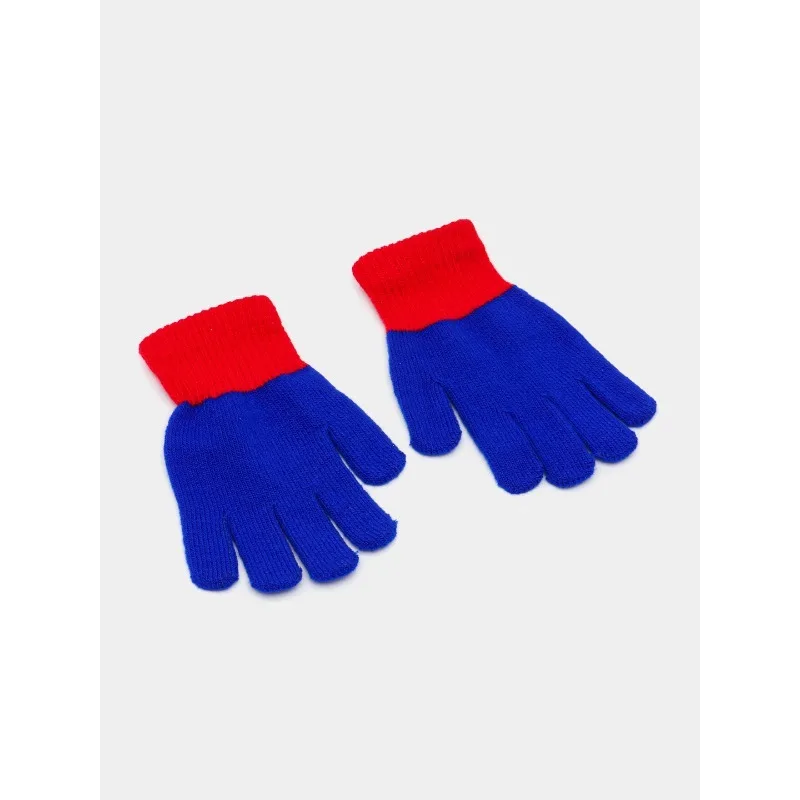Children Gloves Diseny Spiderman Warm Double-layer Cartoon Five-finger Gloves 5-10Y Anti-freezing Hands Marvel Christmas Gift