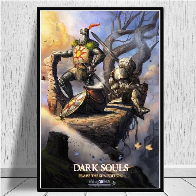 Nordic Elden Ring Game Poster The Dark Souls 3 Gamer Movie Decorative Painting Canvas Wall Art