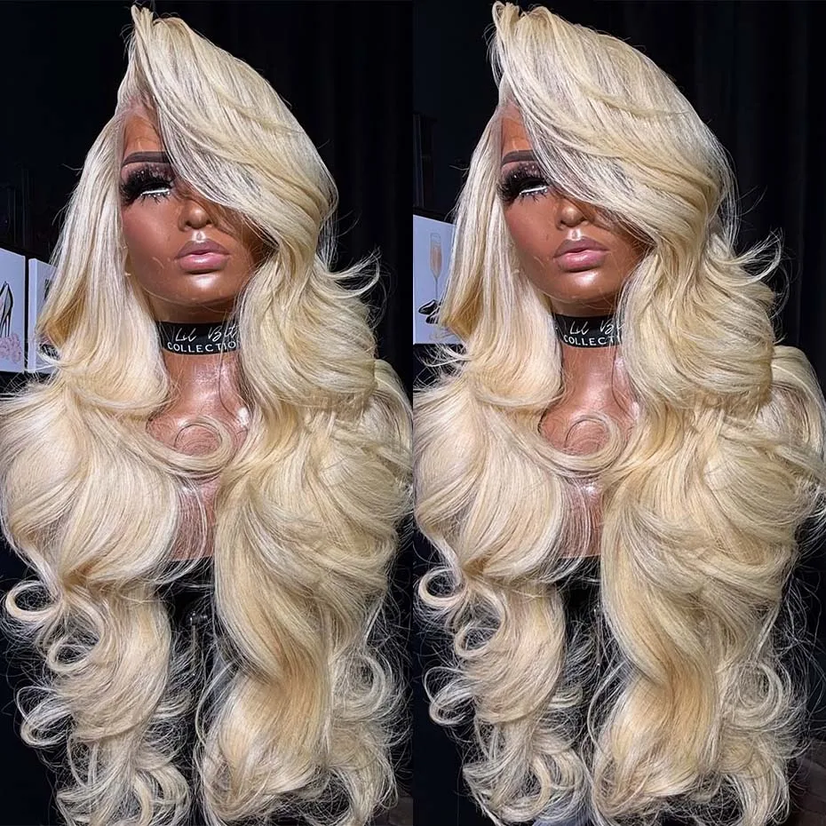 40 42 Inch 613 Blonde Lace Front Wig Human Hair Remy Brazilian 13x4 13x6 360 Hd Transparent Body Wave Lace Frontal Wig For Women 1