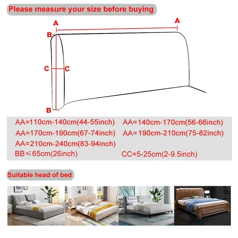 Thicken Elastic All-inclusive Plush Bed Head Covers Solid Color Protection Dust Cover Headboard Cover for Home Decor Dust-proof