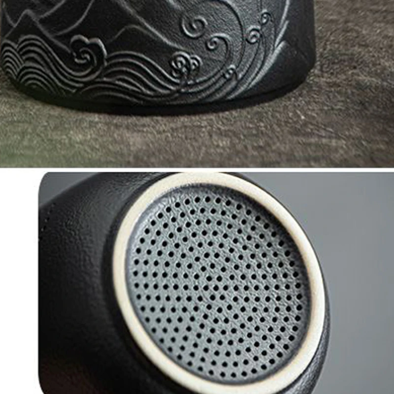 Creative Ceramic Gradient Color Tea Cup, with Cover, Chinese Style Office Supplies, Handle, Tea Water Filter Separation Mug, 1Pc