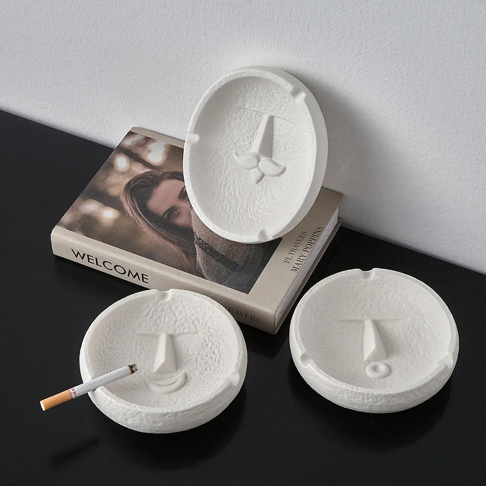 Moderne Weiß Keramik Zigarre Aschenbecher Lustige Abstarct Menschliches  Gesicht Unkraut Tablett Nordic Hause Rauchen Zubehör Büro Schreibtisch  Zubehör - AliExpress
