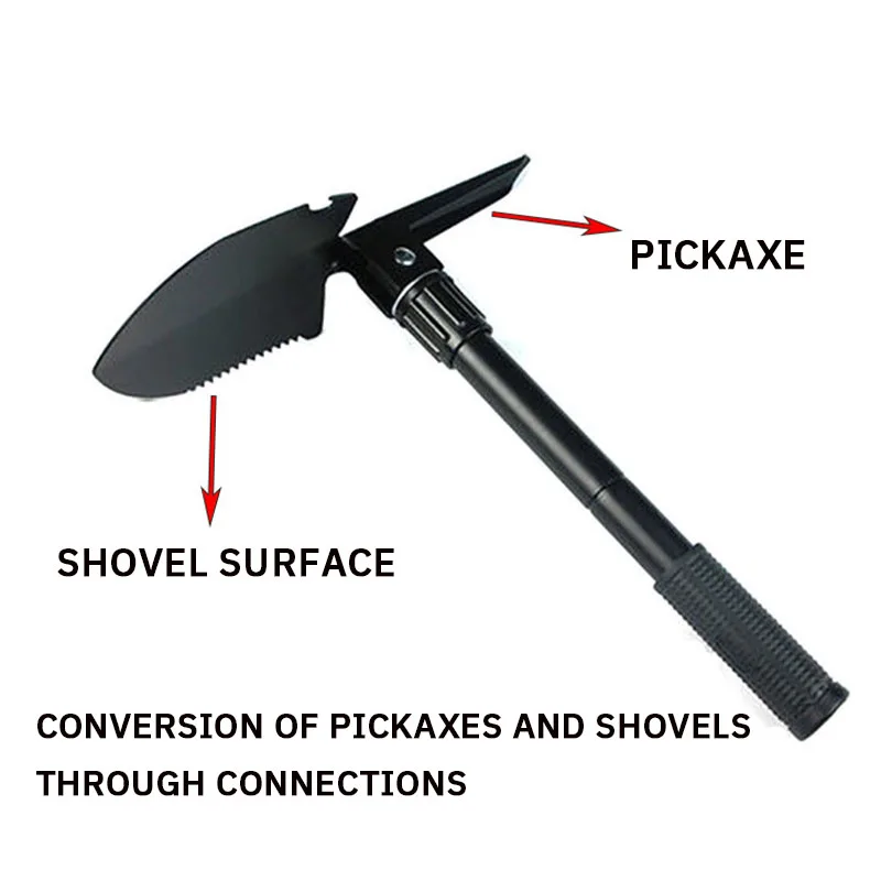 1 Stück Ingenieursschaufel, Militärschaufel, Multifunktionale Klappbare Outdoor-Schaufel für Fahrzeug, Camping und Angeln, Spitzhacke – Detail 4