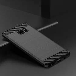 Shockproof Silicone TPU Carbon Cover Case for Galaxy Note7 (Black)