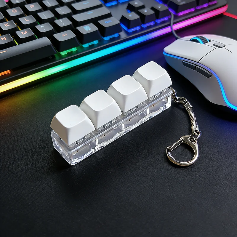 Neuer 3-Tasten-Finger-Tastatur-Schlüsselanhänger zur Stresslinderung, Fidget-Spielzeug, Klicker-Gadget für Erwachsene – Detail 8