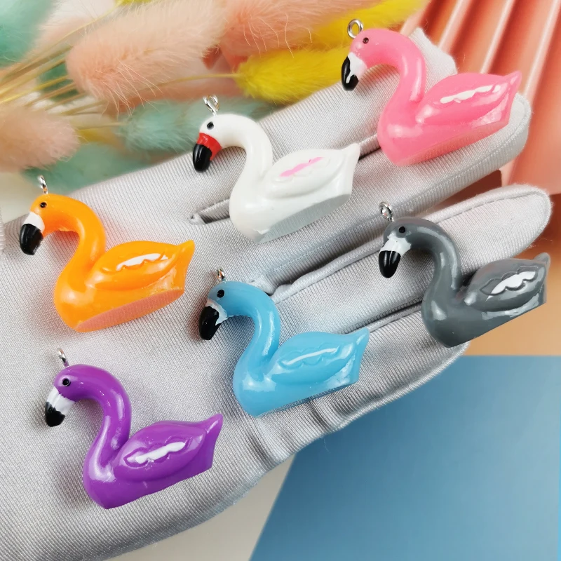 

Mix 10pcs/pack 3D Duck Resin Charms Flamingo Pendant For DIY Keychain Necklace Dangle Jewelry Making Findings Craft