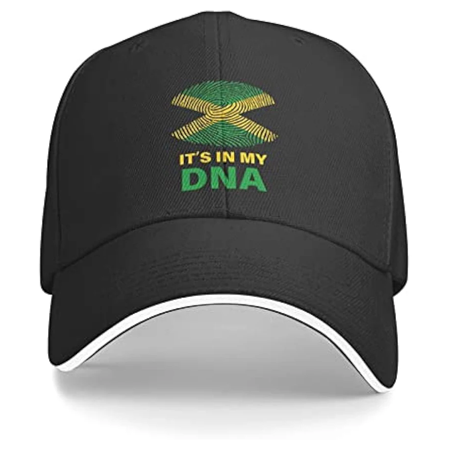 

Jamaican It's in My DNA Unisex Baseball Cap Fits Men Women Adjustable Dad Hat Sandwich Bill Cap