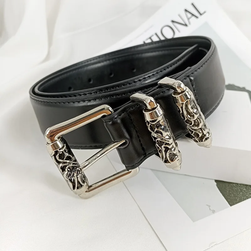 black leather belt
