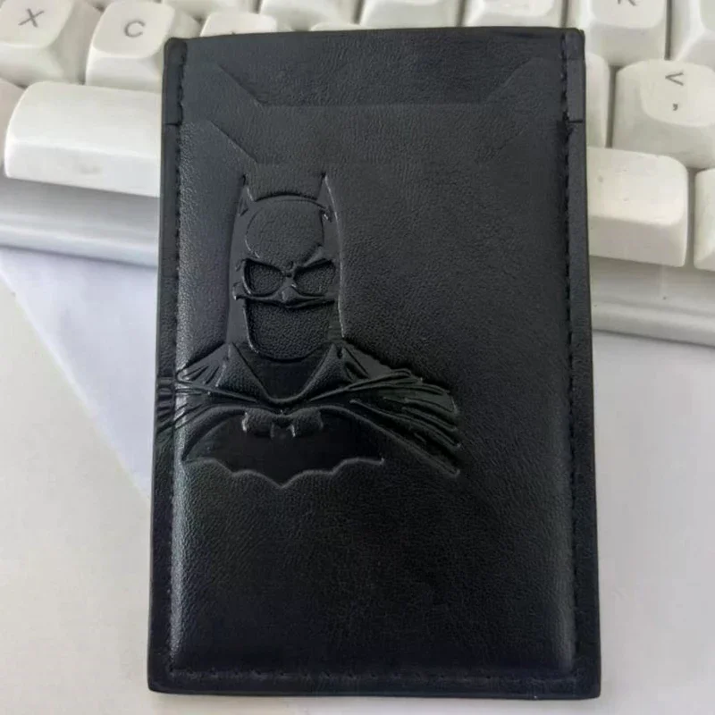 Vertical Leather Bat ID Wallet For Stylish Personalized Superhero Mask Design Card Holder Clip Gift