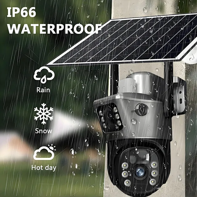 V380 Solar Camera 4K 4G Sim 8MP Dual Lens Wireless WiFi Monitoring Camera PIR Mobile Detection Outdoor Safety Waterproof Camera 5