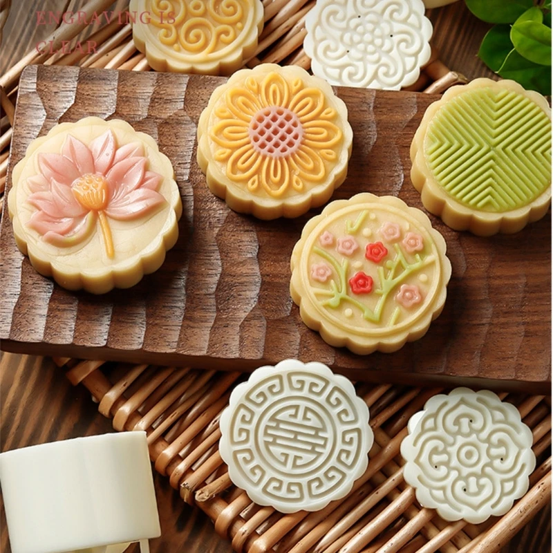 Mooncake Press Molds Mid-Autumn Festival Mooncake Mold Set Moon