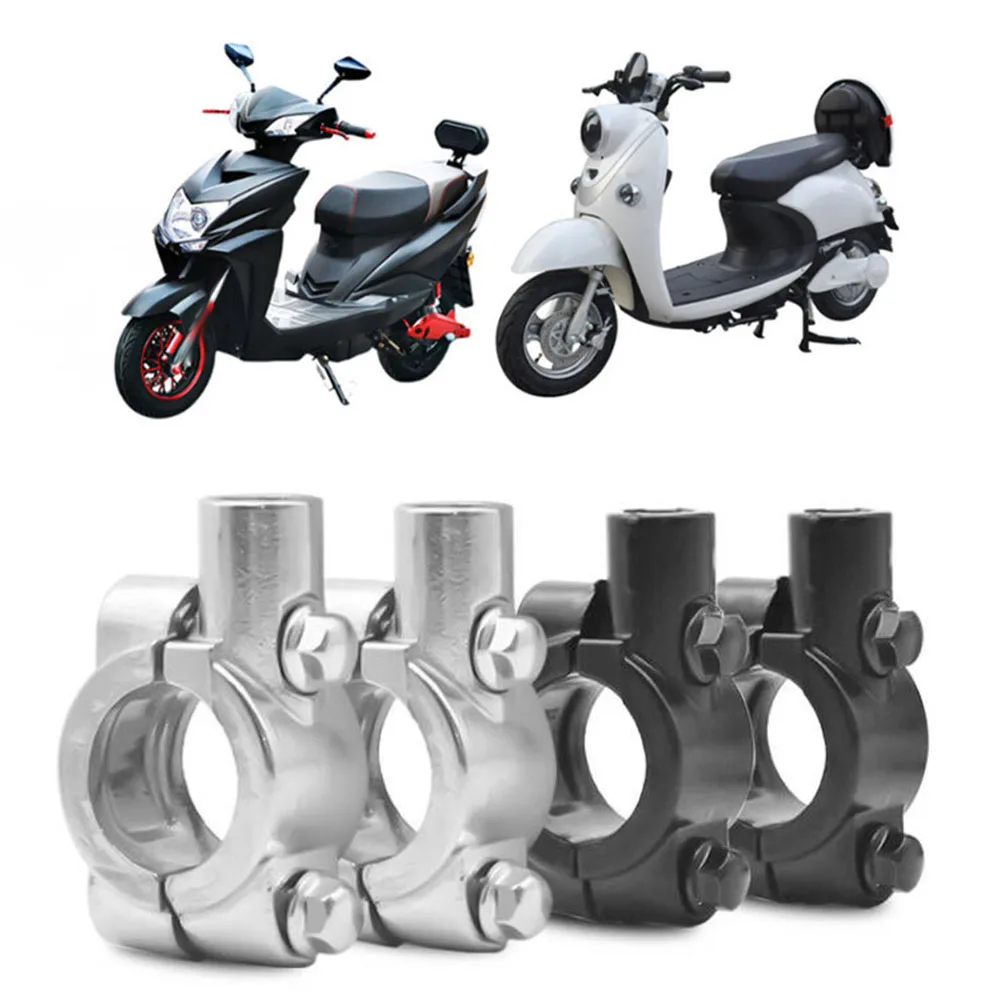 

2PCS Hard Aluminium Clamp Electric Bicycle Accessories Black Silver Mirror Clamp 8/10mm For Motorcycle Bicycle E-bike
