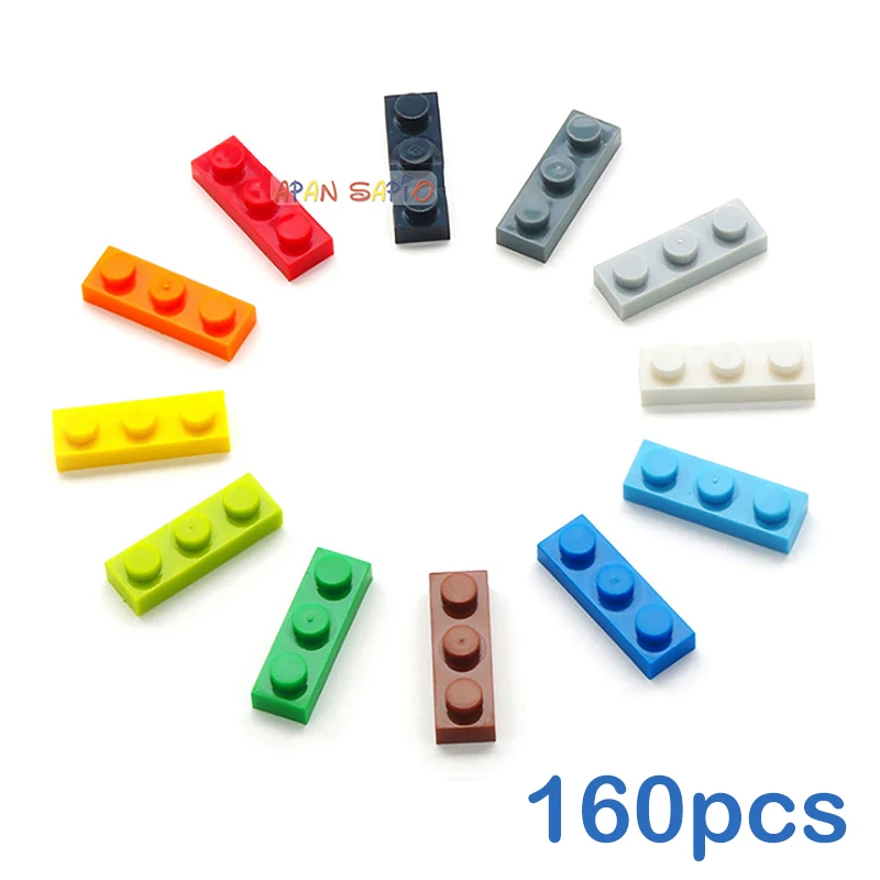160 stücke DIY Bausteine Dünne Zahlen Bricks 1x3 Punkte 12 Farbe Pädagogisches Kreative Größe Kompatibel Mit 3623 Spielzeug für Kinder