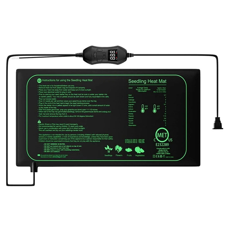 Heat Mat Seedling Heat Mat With Thermostat With Temperature Setting From 5℃ To 42℃ For Plants Growth Germination EU Plug