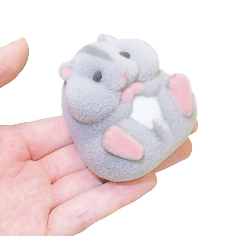 Flocking Doll Cute hamster Children Plush Toy Capsule toys kawaii fatty milky hamster flocking plush dolls gashapon toys pet toys fashion dolls hamster toy