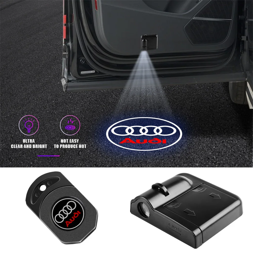 2Pcs Car Stying Logo Led Car Door Magnetic Welcome Light Proiettore Laser Light Per Audi A3 8P 8L 8V A4 B8 B6 A6 C6 A7 A5 Q3 Tt