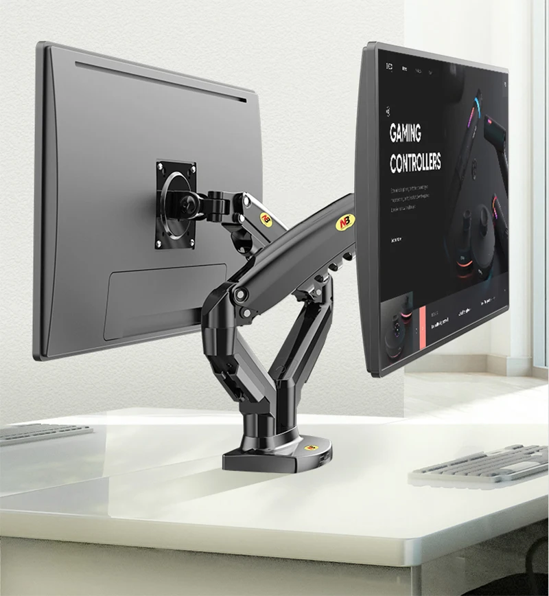 Desktop Gás Spring Suporte de Braço Duplo nb F160 Fp2 17 -27 Suporte do Monitor 10 17 Suporte Laptop Air Press Mount Stand 2-9kg de Carga - Imagem 3