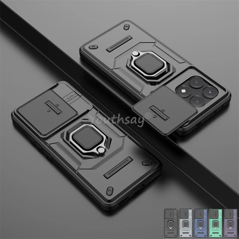 Custodia Per Finestra Scorrevole Per Obiettivo Per Xiaomi Poco X6 Pro Custodia Poco X6 Pro Cover Armor Supporto Antiurto Protezione Magnetica Poco X6 