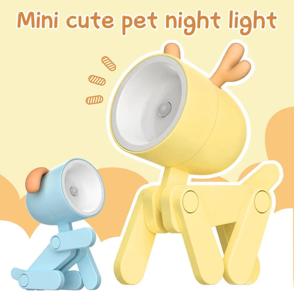 

Hot 2022 Newest Led Nights Lights Cute Pet Dog Night Light Decoration Children's Room Mini Table Lamp Feeding Creative Bedroom