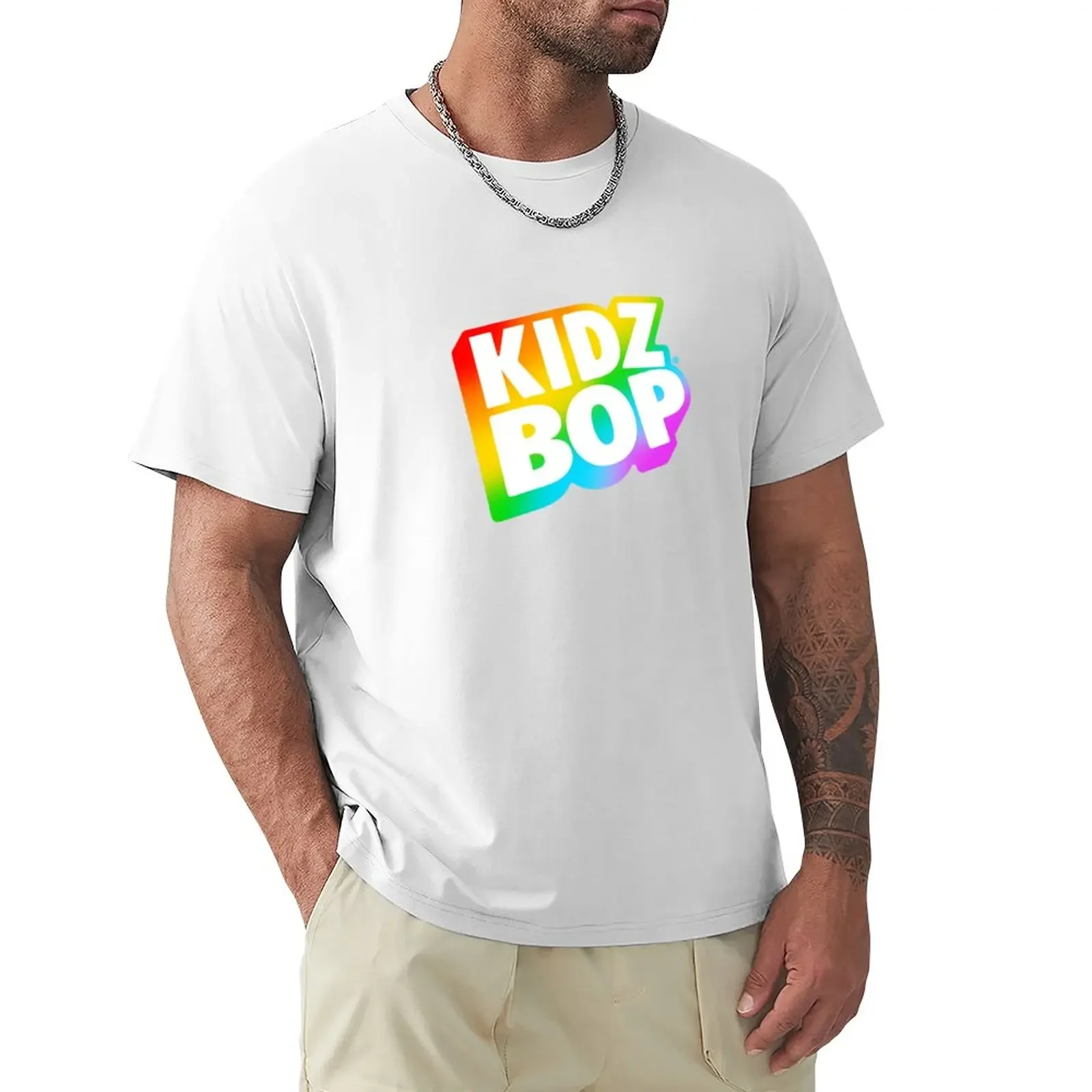 Kidz Bop Rainbow Logo T-Shirt Heavyweights New Edition Summer Top Mens Graphic T-Shirt Anime