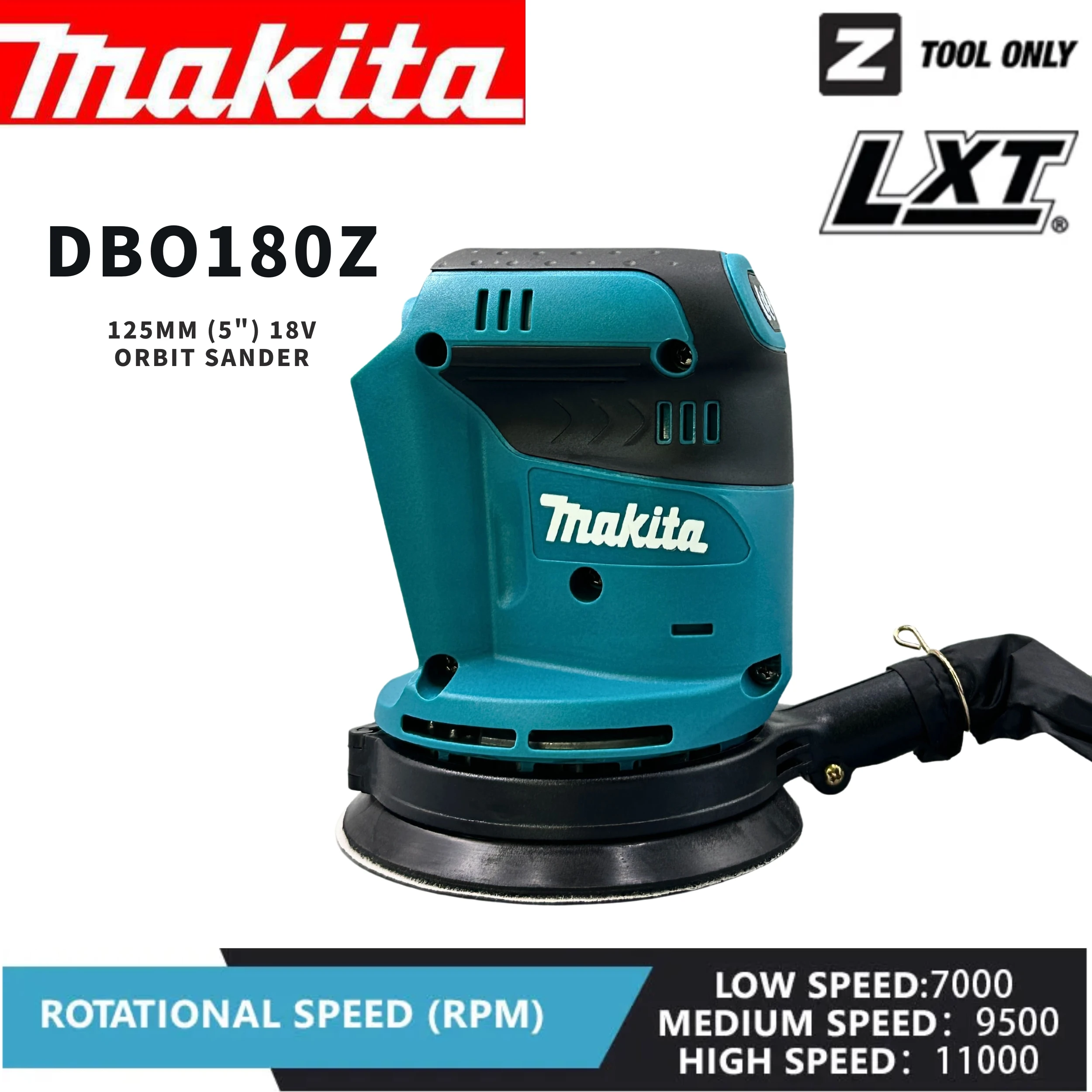 

Makita charger circular polishing machine lithium-electric polishing machine 125 mm sandpaper grinding machine