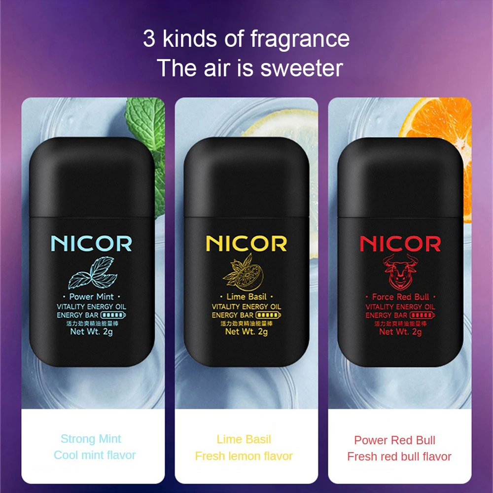 Nasal Inhaler Double Hole Aromatherapy Nasal Inhaler Refreshing Mint Lemon Flavor Vitality Essential Oil Energy Stick Nasal Stopper Stick