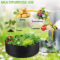 10/50/ Gallons Fabric Garden Raised Bed Round Planting Container Grow Bags Fabric Planter Pot for Plants Nursery Pot Plant Pots 4