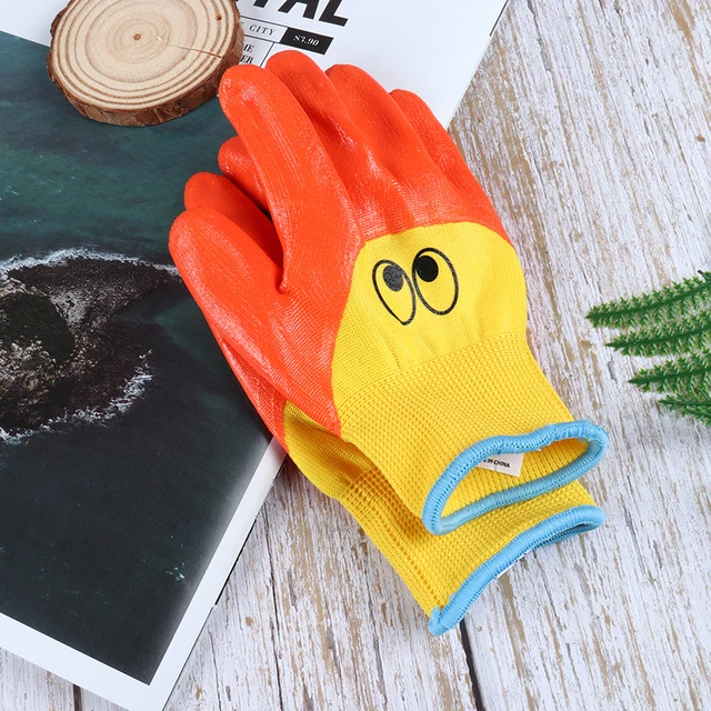 Guantes de jardinería para , guantes de jardín para niño palma recubierta  de goma, guantes de trabajo de bricoje para , para , de 4 a 8 años C  Baoblaze Guantes de jardineria