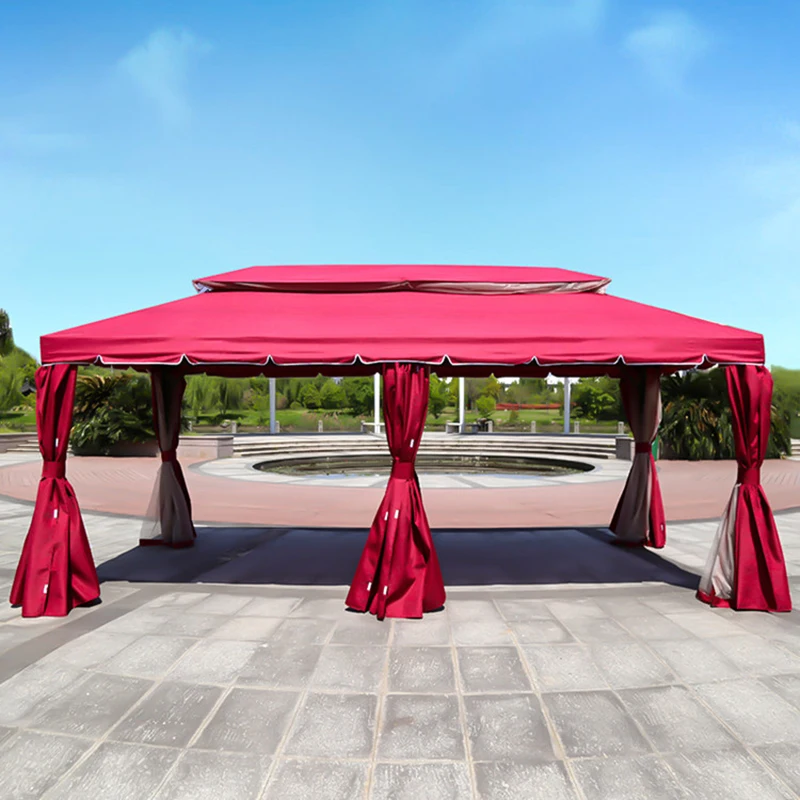 Tenda Gazebo Da Esterno In Alluminio Da 4*6 Metri Per Terrazza Patio Garden Pavilion Grande Posto Auto Coperto Rettangolare Per Pioggia E Resistente A