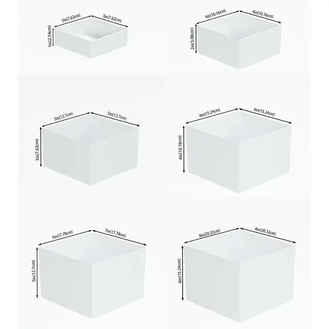 Presentoir A Gateau, Lot De 8 Presentoir Aperitif Buffet, Cube Présentoir Buffet Blanc, Presentoir Buffet Traiteur Acrylique, Support Buffet Mariage Pour Dessert/Figurines/Bonbons/Aliments (3-10in