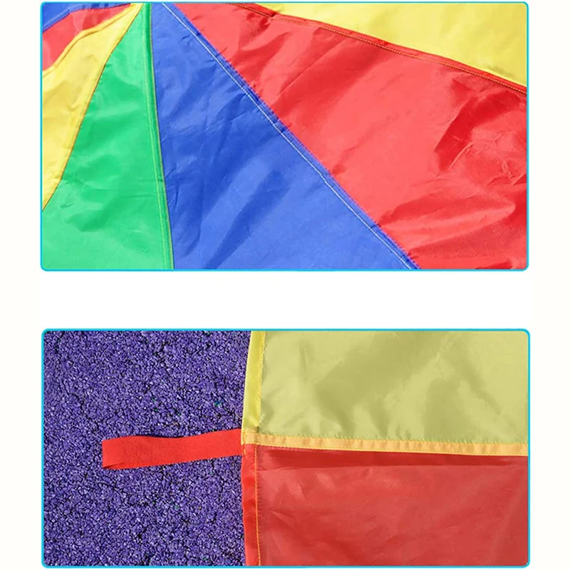 1PC Rainbow Umbrella Parachute Toy Whack A Mole Outdoor Games For Kids Sport Teamwork Children Boys Girls Kindergarten Toys 3