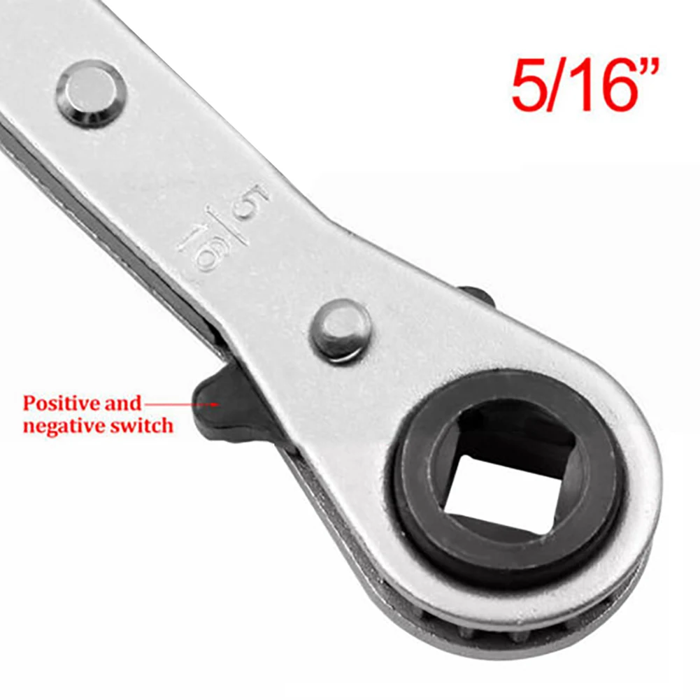

Chrome Vanadium Ring Double Head Ratchet Wrench 1/4 3/8 3/16 5/16Inch Port Valve HVAC ToolRatchet Combination Spanner Set