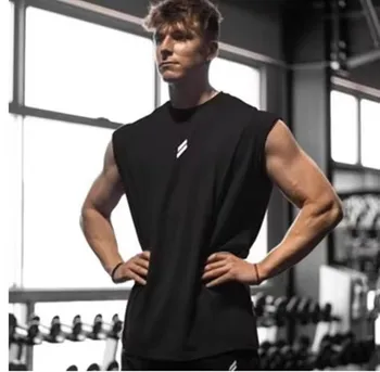 Magliette sportive senza maniche da uomo, per allenamenti in palestra, corsa, gilet in tessuto traspirante ad asciugatura rapida, vestibilità ampia, gilet da allenamento