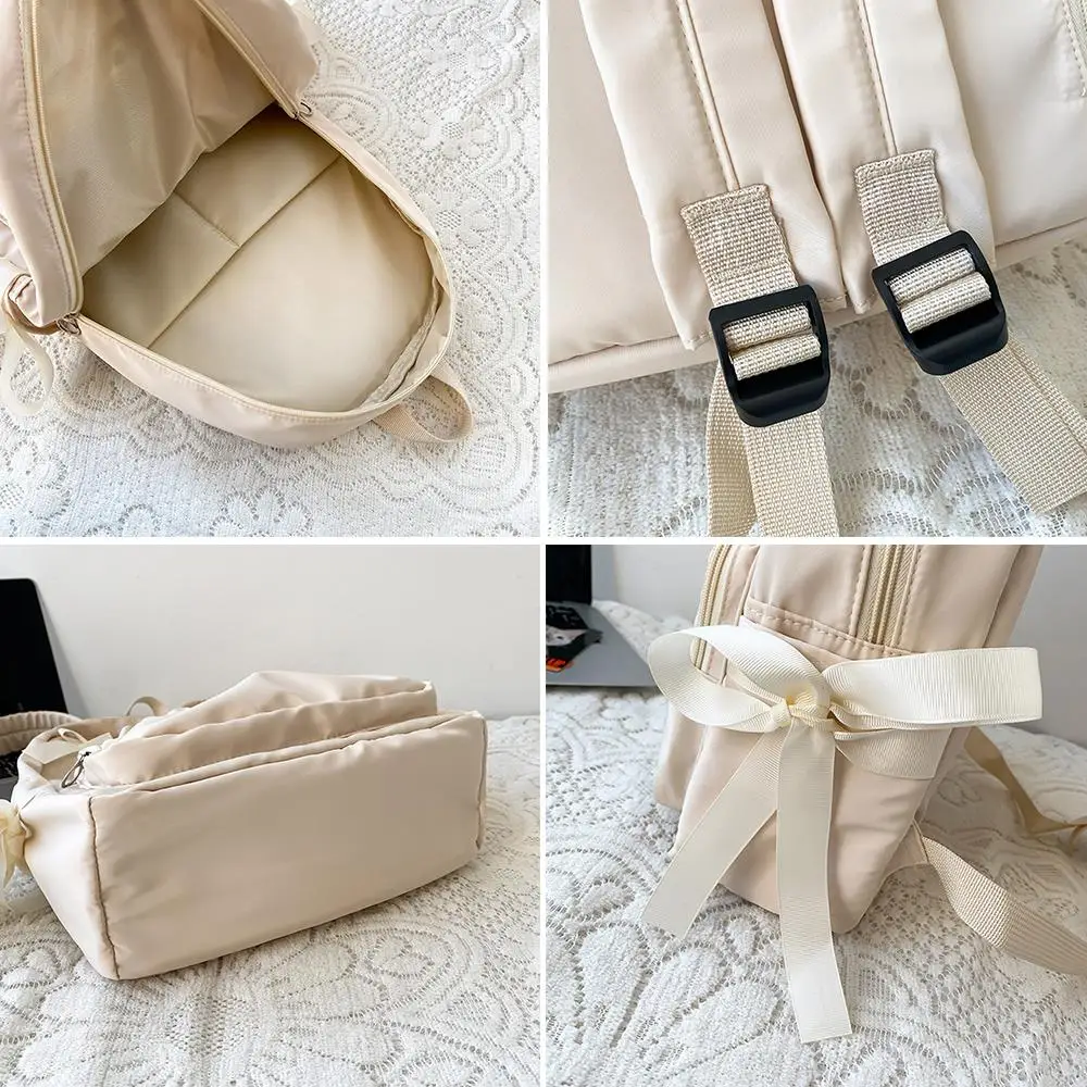 Waterproof Large-capacity Fashion Women Backpack White School Bags For Teenage Girls Canvas Casual Daypack Bag Travel Backbag 4
