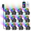 12 LED RGB Underwater Pond Lights IP68 Landscape Fountain Spotlight Bluetooth APP Control for Fish Aquarium Tank Garden Yard 1