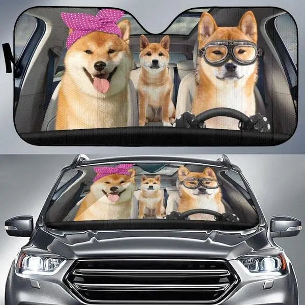 Lustige Shiba Inu Fahren Stirnband Und Brillen Hund Familie Sommer Auto  Sonnenschutz, Shiba Inu Auto Fenster Sonnenschutz, auto Windschutzscheibe D  - AliExpress