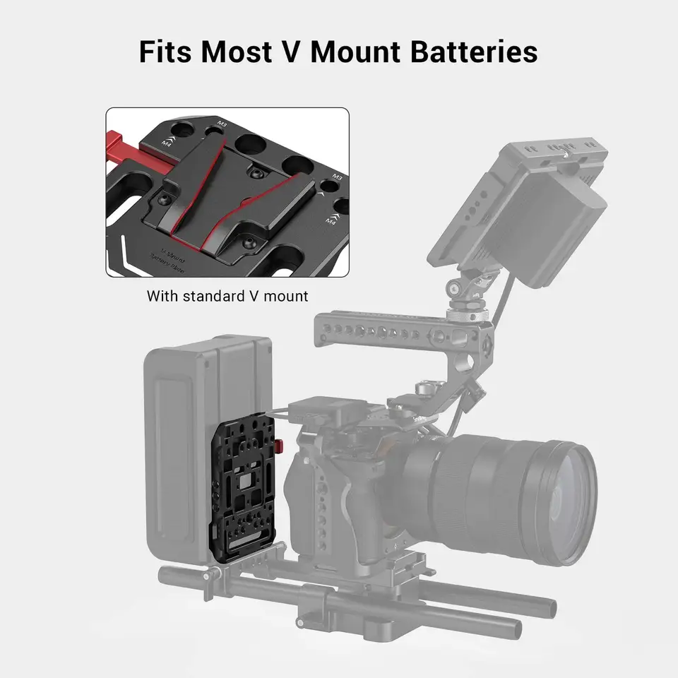 Batteria V-mount Plate, V-Lock Kit di montaggio Female V-Dock Maschio V-Lock Assembly Attacco rapido per fotocamera esterna