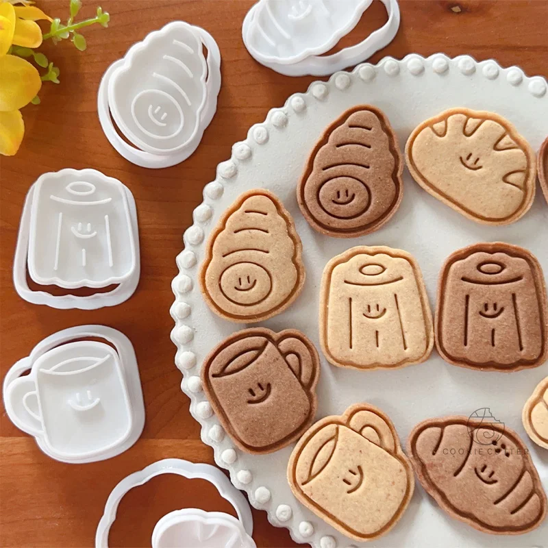 Cute Chestnut Bread Cookie Mold Cartoon Croissant Toast Shaped Biscuit Vegetable Cutting Die Kids Lunch Baking Mold Kitchen Tool Cookie Cutter Baking Mold Cookie Mould
