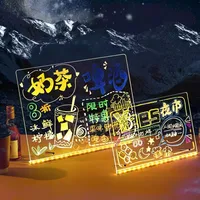 Drawing Board Light Up Acrylic Message Board Rewritable DIY Children's Glowing Drawing Board Message Lamp With 7 Colorful Pens - Image 3
