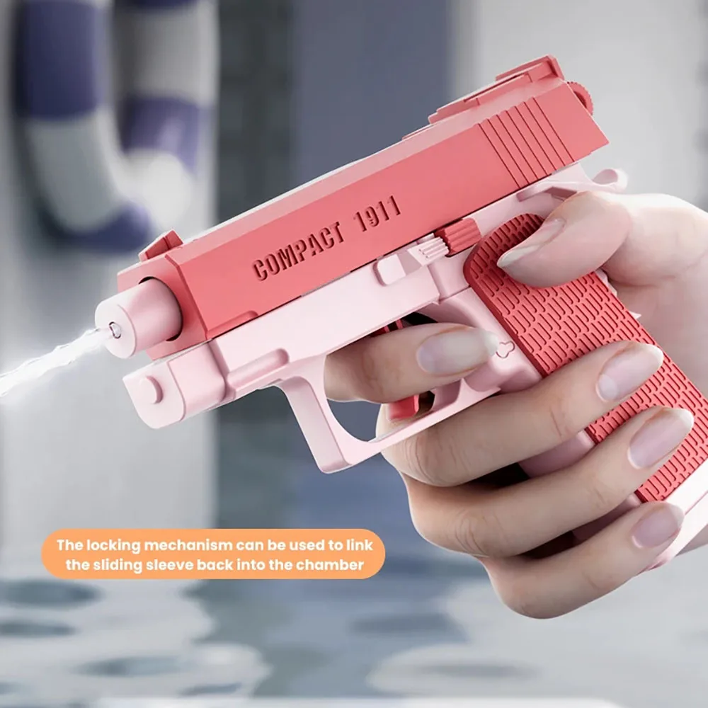 Children Summer M1911 Water Gun non Electric Pistol High-pressure Full Automatic Shooting Water Beach Toy Gun For Kids Boys Girl 2