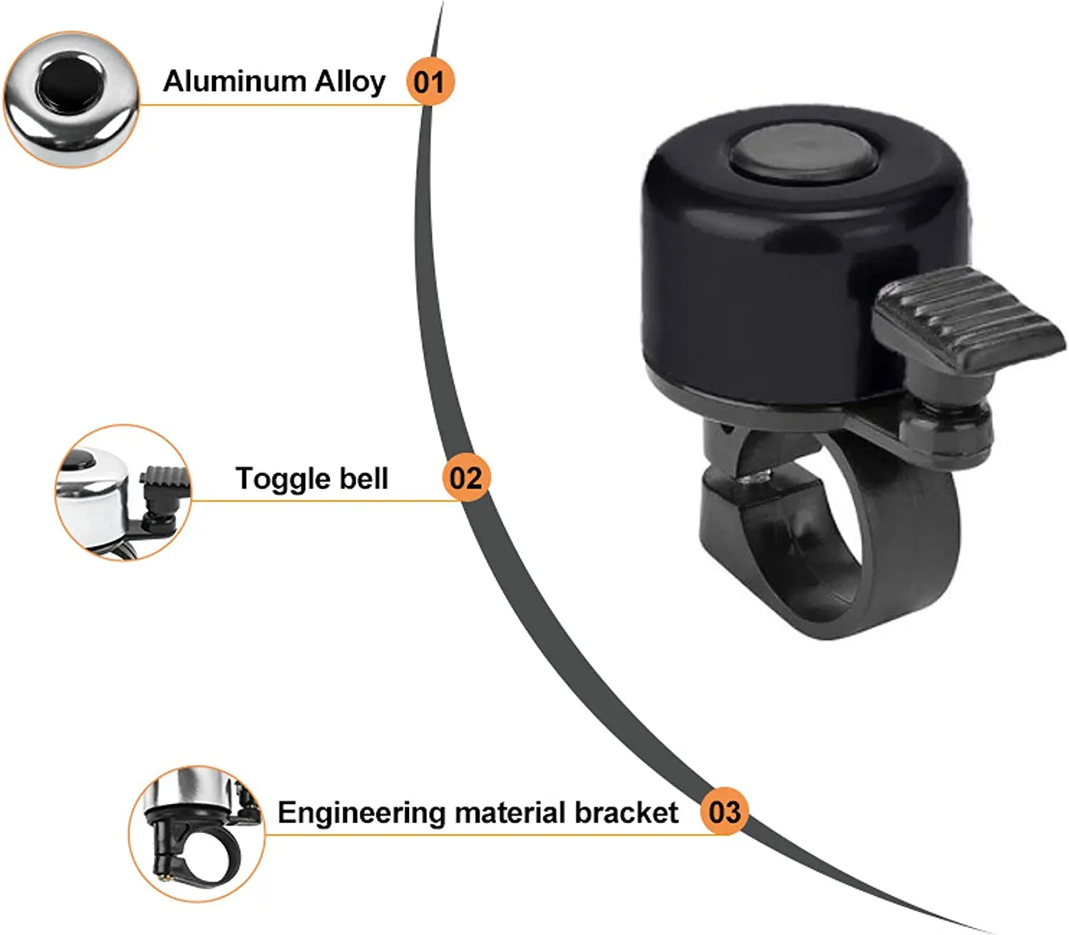 Fahrrad klingel legierung Mountain Road Bike Horn Sound Alarm für Sicherheit Fahrrad lenker Fahrrad Anruf Zubehör – Detail 5