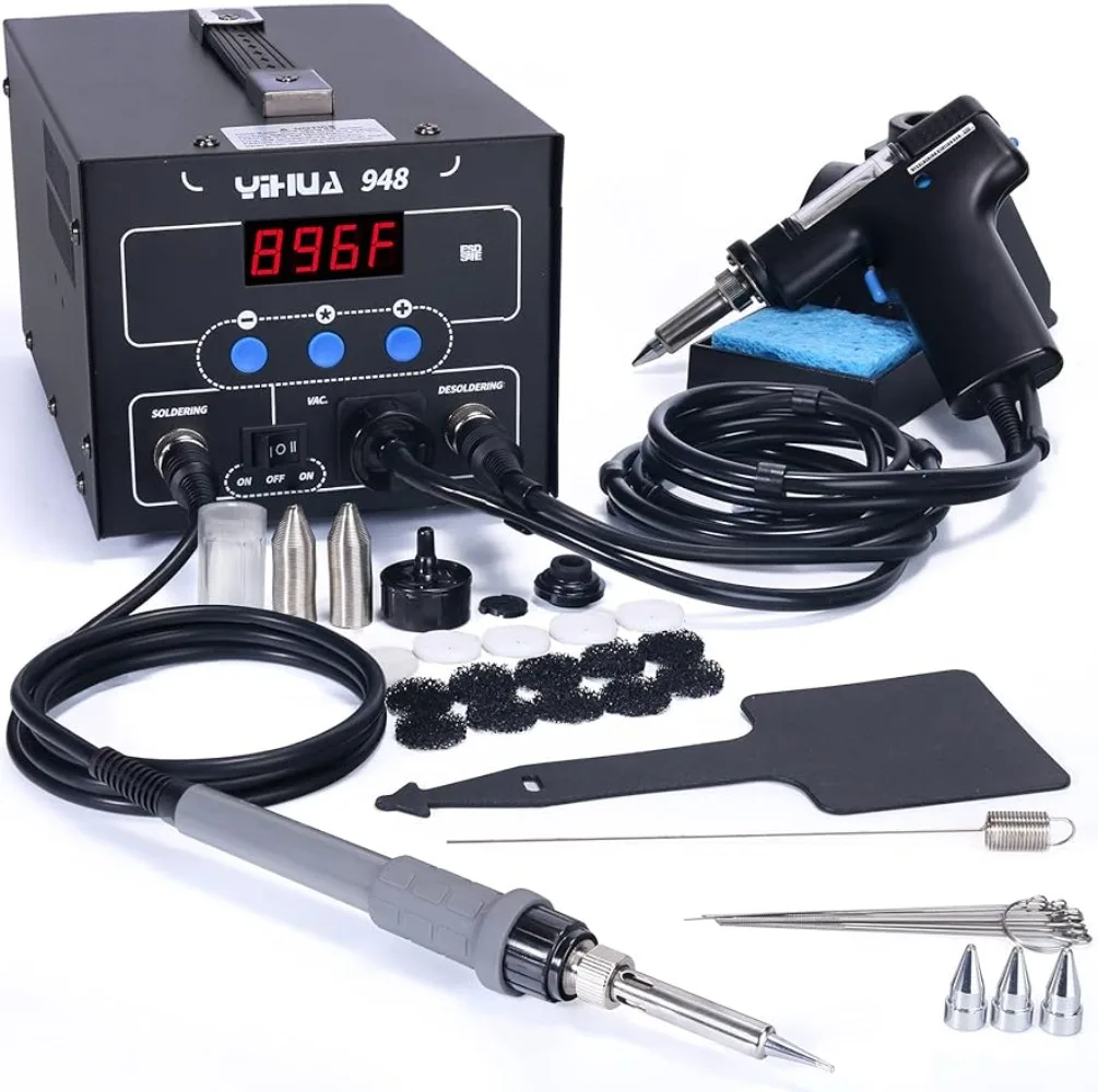 

Upgraded 2 in 1 ESD Safe 80W Desoldering Station and 60W Soldering Iron- Desoldering Gun and Soldering Station °F /°C