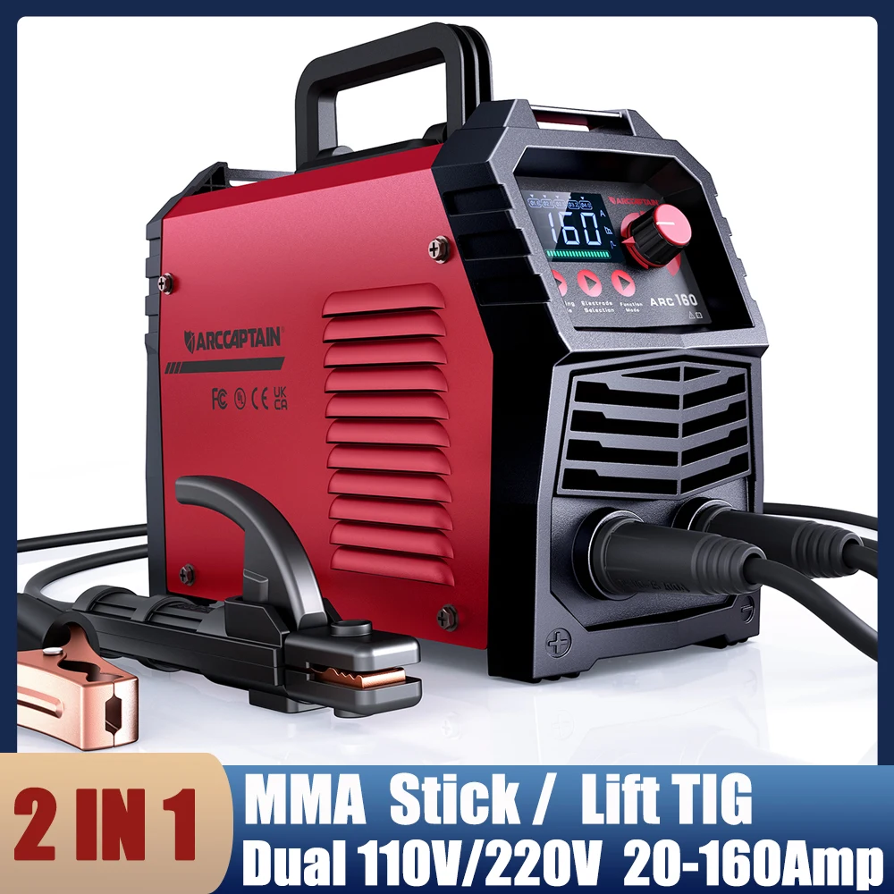 ARCCAPTAIN 2 IN 1 Portable Inverter Welder 160A Arc IGBT LED Digital Display ARC LIFT TIG Power Welding Machine for Household