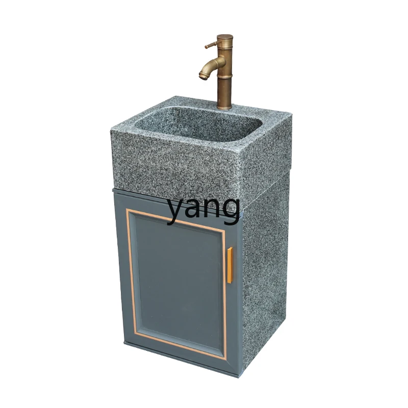 

CX Natural Stone Outdoor Wash Basin Courtyard Pool Outdoor Basin Cabinet Combination Marble Wash Basin
