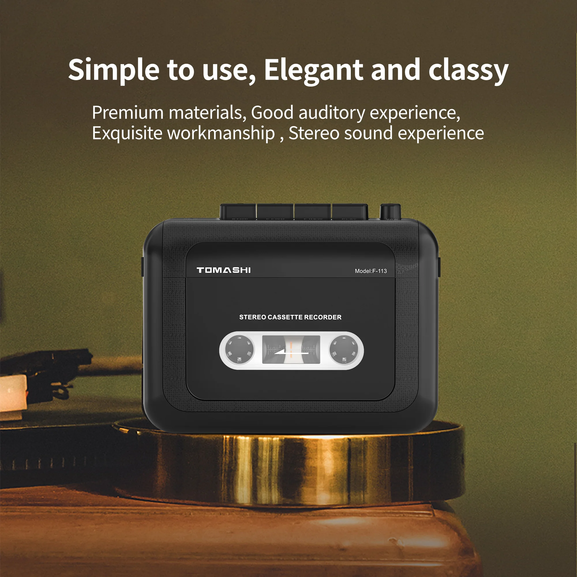TOMASHI Portable Stereo Cassette Player Tape Recorder Walkman with Microphone Headphone Jack cassette player