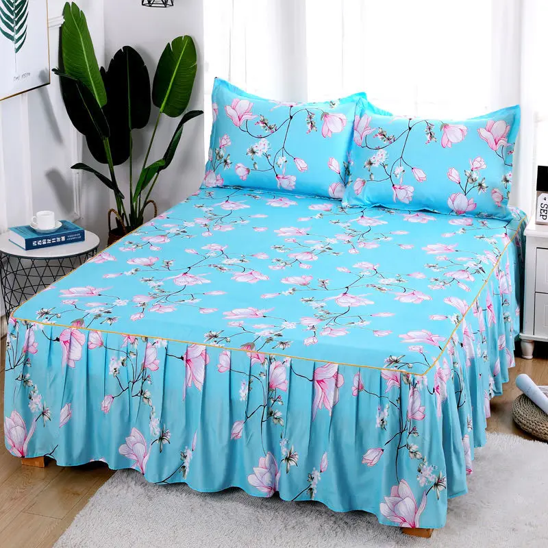Korean Style Bedspread & Coverlet Breathable Bed Skirt Anti-Fade & No Shrinkage Simmons Protective Cover printed bedspread