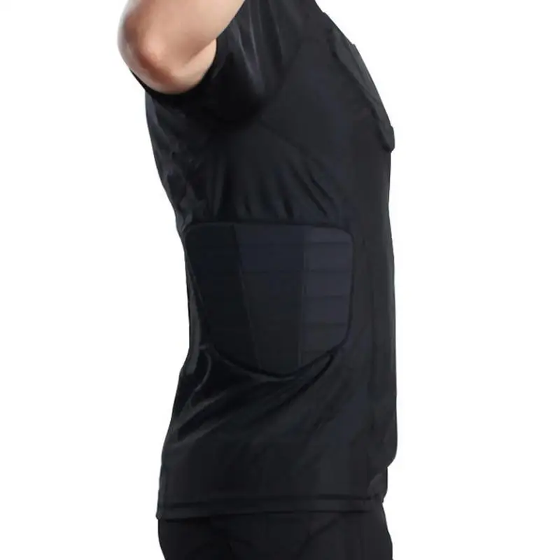 Soccer Goalie Shirt Men's Breathable Rib Protector Padded Football Training Protective Gear For Soccer Basketball Paintball