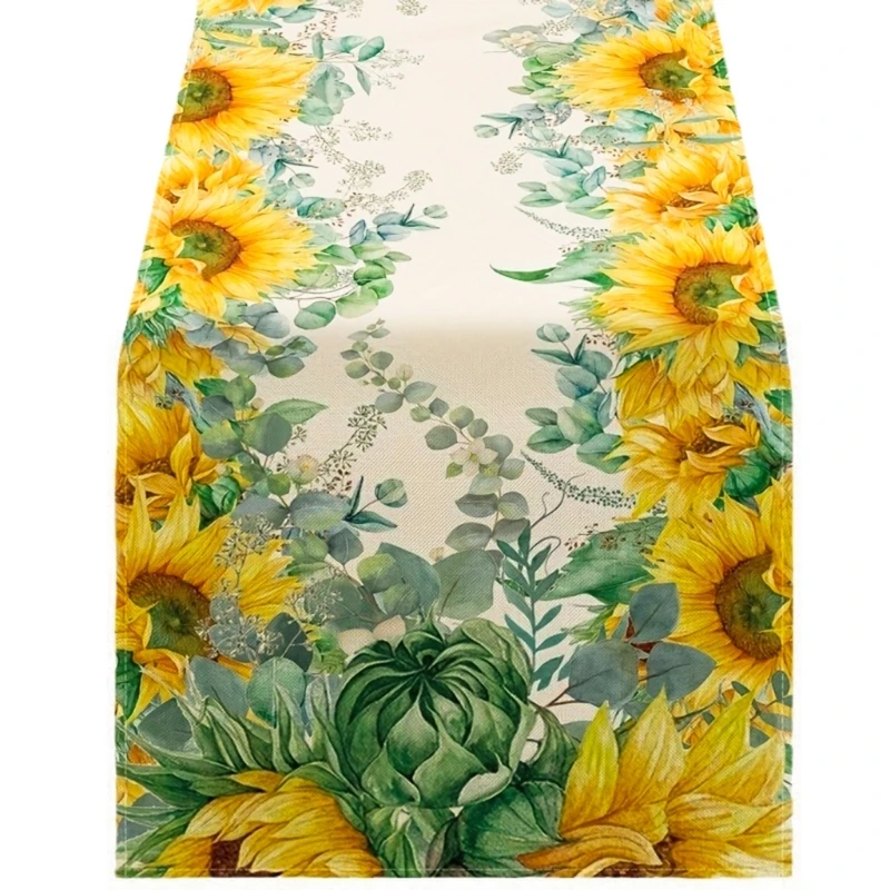 

652F Цветочная дорожка для стола, сезонный весенний декор для кухонного обеденного стола в помещении