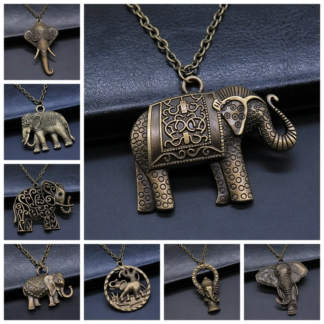 Buy Intricate Silver Elephant Pendant Necklace Online