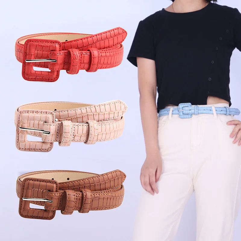 

Fashion Crack Pattern Belts for Woman 100cm PU Belts Trousers Jeans Waistbands Woman Apparel Accessories